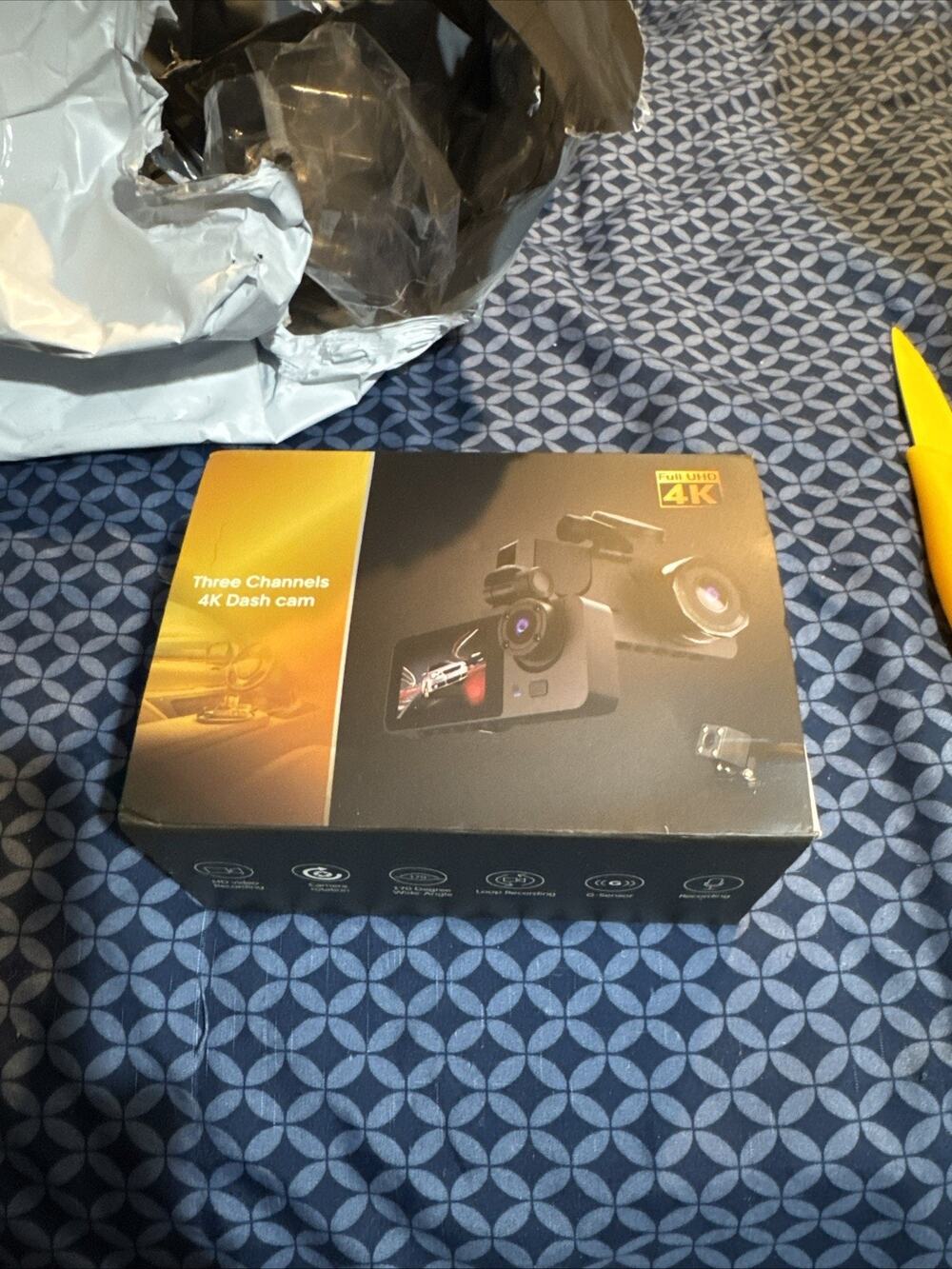 DASH Cam 3 Channel 4K Cam Front, Rear, and Inside New